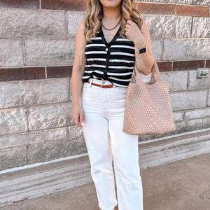 Nouvelle arrivée coton fait recadrée tricoté gilets respirant léger femmes recadrée tricoté gilet - Product Image 6