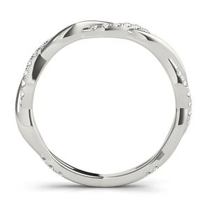 Anillo de Boda Trenzado con Moissanita de Corte Redondo, Plata de Ley 925, Anillo Apilable para Novia, Regalo de Aniversario o Promesa para Ella - Product Image 2