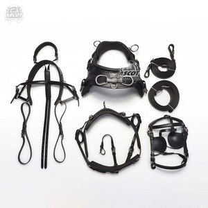 Premium Single Miniature Team <b>harness</b> set pure <b>leather</b> Horse driving <b>Harness</b> in black brown - Product Image 1