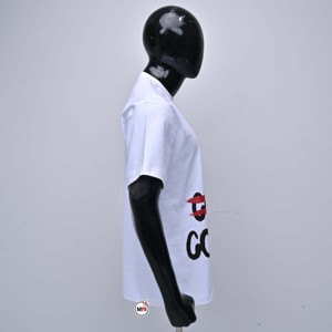 Camiseta de Algodón Blanca para Hombre, Cuello Redondo, Manga Corta, Diseño Casual Estampado, Transpirable, de Secado Rápido, Venta al Por Mayor - Product Image 3