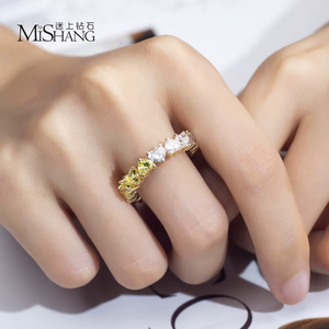 Anillo de Diamantes con Corte Pera en Oro Amarillo para Mujer, Marca MiSHANG, Color Elegante, Joyería Clásica para Boda - Product Image 6