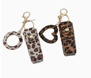 Porte-clés en cuir à motif léopard, ensemble de porte-clés en cuir PU, étui pour clés, breloque de sac portable - Product Image 2