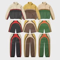 Ensemble de survêtement coupe-vent personnalisé unisexe, veste à fermeture éclair intégrale, coupe-vent et imperméable, survêtement en nylon pour hommes