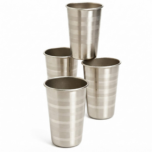 Verres à eau en acier inoxydable de qualité supérieure, gobelets métalliques durables pour la maison et la restauration, en promotion - Product Image 5