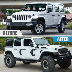 Pedane Laterali Nere in Acciaio al Carbonio per Jeep Wrangler JL 4 Porte 2018-2025, Barre Nerf a 2 Gradini, Compatibili con Rampe e Scale - Product Image 6