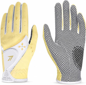 Gants de golf à fermeture Velcro pour hommes et femmes, sangle de poignet réglable, cuir respirant, antidérapant, personnalisable, OEM, vente en gros, directement de l'usine - Product Image 1
