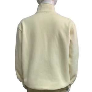 Sudadera casual de hombre de algodón 100% de punto, de color liso, con media cremallera, cuello alto y hombros caídos, estilo oversize - Product Image 4
