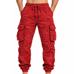 <b>Mens</b> 100 Percent Cotton <b>Cargo</b> <b>Joggers</b> Wholesale Streetwear Trousers Made Utility Pocket Pants Bulk Supplier Apparel Manufacturer - Product Image 3