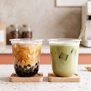 Transparent PP <b>Plastic</b> <b>Cup</b> with Lid 98mm Disposable <b>Cup</b> for Cold Beverages Coffee Tea Juice Disposable <b>Cup</b> - Product Image 4