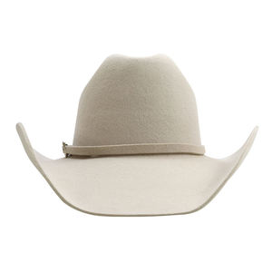 Sombrero de Vaquero Occidental Unisex de Fieltro de Lana 100% Personalizado al por Mayor con Borde Ancho y Banda de Cuero Puro, Sombrero de Vaquero Blanco - Product Image 1