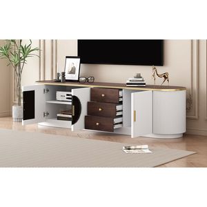 U-Can 70.8 ''moderno centro di intrattenimento minimalista supporto TV 3 cassetti 1 ripiano 2 armadi maniglie in metallo per TV 80 pollici per - Product Image 4