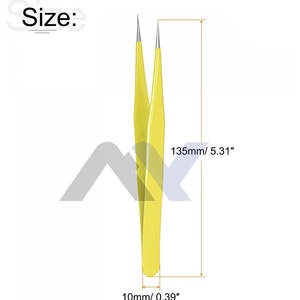 ชุดอุปกรณ์ต่อขนตาแบบไฟเบอร์ปลายแหลมสีเหลืองยอดนิยม พร้อมที่คีบขนตาแบบวอลลุ่ม 2 ชิ้น ขายดีที่สุด - Product Image 3