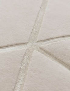 Luxury <b>Plush</b> Hand Tufted Geometric Rug Modern Ivory Wool Contemporary Abstract Handmade Designer Floor Rug - Product Image 4