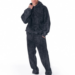 Conjunto de Sudadera con Capucha y Pantalones Urban Dynasty Dark Legacy 1999 de Algodón Lavado, Ropa Deportiva para Hombre, Corte Holgado, Color Gris - Product Image 2