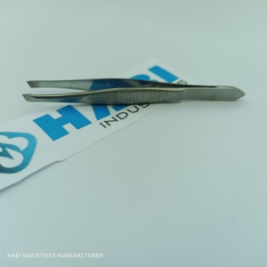 Pince à épiler HABI INDUSTRIES en acier inoxydable de très haute qualité, faite à la main, à pointe inclinée ultra fine, antistatique - Product Image 5