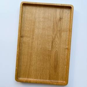 Natural Wood Serving Tray Eco‑Friendly Rectangle Solid Wood Serving Tray <b>Rustic</b> Kitchen & Table Decor Home Organizer - Product Image 5