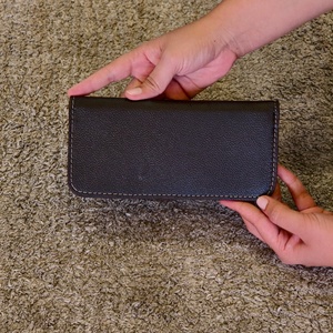 Stylish Floral Hand Tooling Carved 100% Genuine Leather Women's Clutch Checkered Pattern Wallet <b>Purse</b> Bohemian Zipper - Product Image 4