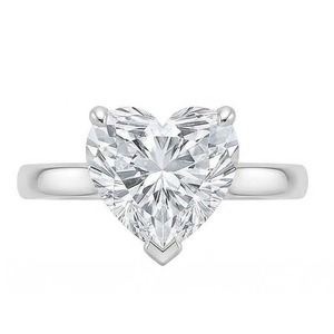 Bague d'anniversaire en or blanc avec diamant naturel de forme cœur solitaire de 2,25 carats - Product Image 1