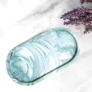 Plateau en résine décoratif, Plateau en résine pour centre de table de café, Organisateur de service à thé en résine - Product Image 5