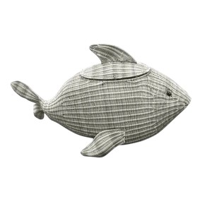 Panier de rangement en rotin naturel en forme de poisson, design rustique écologique, décoration d'intérieur - Product Image 1