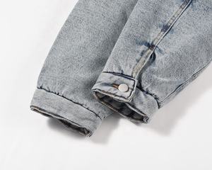 Veste en jean décontractée vintage délavée et chaude - Product Image 6