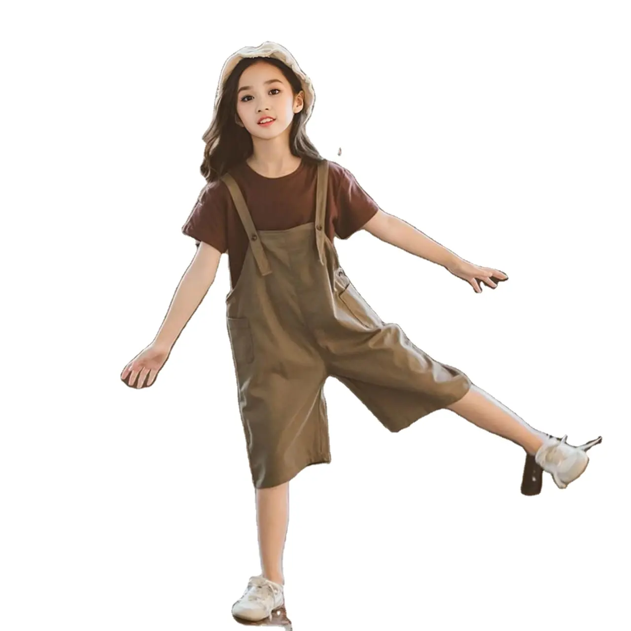 Kore tarzı giyim sevimli çocuk Dungarees çocuklar tulum Girlsclothing 3-5 yıl için setleri