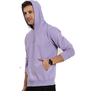 เสื้อฮู้ดดี้คอวีโอเวอร์ไซส์ผ้าฟลีซคอตตอน 100% แบบเรียบ สำหรับผู้ชายและผู้หญิง พิมพ์ลายโลโก้ด้านหน้า  รับผลิตแบบ ODM - Product Image 4