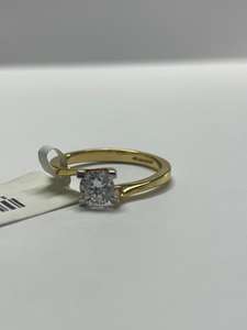 Anillo de diamantes redondos de 0.63 ct de primera calidad, oro amarillo de 18k, cultivado en laboratorio, certificado por IGI, anillo de aniversario único para ella. - Product Image 3