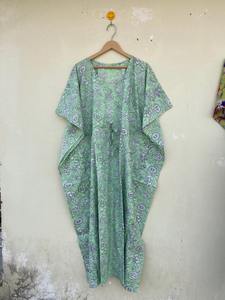 Vestido Kaftán Digital sin Mangas de Algodón con Estampado Floral Tropical para Mujer, Estilo Casual de Verano, para Playa, Islas del Pacífico, En Stock - Product Image 3