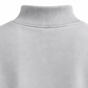 Light Gray Women High Neck Sweatshirt Long Sleeve Pullover Loose Fit Fleece Mock Neck Casual Winter Streetwear Fashion <b>Jumper</b> - Product Image 4