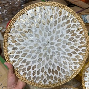 Salvamanteles de ratán natural con nácar de Vietnam para cocina, bases para macetas, mesas de boda y decoración del hogar - Product Image 5
