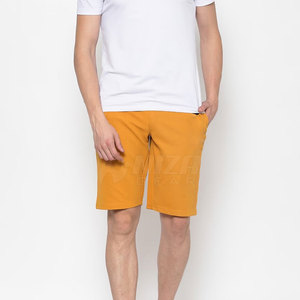 <b>Men</b> Solid Color Cotton <b>Bermuda</b> <b>Shorts</b> Elastic Waist Casual Style MidRise Pockets Breathable Eco-Friendly Quick Dry Front - Product Image 1