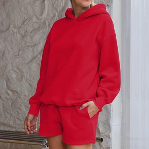 Conjunto de Sudadera Corta y Pantalones Cortos Casuales para Mujer, Personalizado con Logotipo, de Alta Calidad, con Cierre de Cremallera, Dos Piezas - Product Image 2