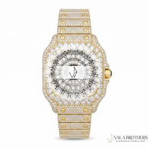 Montre Cartier de luxe en or jaune avec diamants, cadran carré, chiffres romains, mouvement à quartz, fermoir déployant, 42 mm, pour femme, alliage antique, bracelet de 20 mm - Product Image 1
