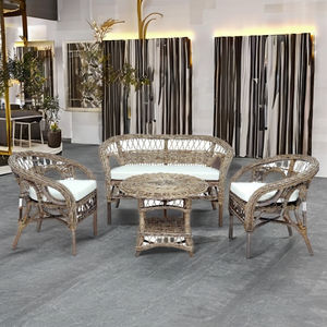 Ensemble de salon MANDALINO KUBU de type rotin fait à la main de vente chaude pour chaise de salon et table basse au milieu d'Indonésie - Product Image 3