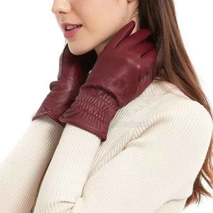 Gants de style classique en cuir véritable de qualité supérieure, compatibles avec les écrans tactiles, doublés, respirants, confortables, durables, pour le sport et les loisirs - Product Image 5