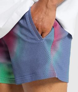 Pantalones cortos deportivos de poliéster para hombre del fabricante, cordón de baloncesto de malla doble con patrón floral, pantalones cortos de sublimación fina - Product Image 6