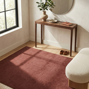Alfombra Moderna Minimalista de Lana Tufted a Mano con Diseño Geométrico en Rosa Empolvado, Antideslizante, para Sala de Estar o Dormitorio - Product Image 6