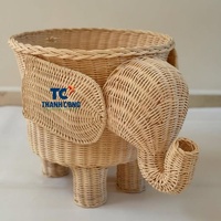 Panier de rangement en rotin écologique en forme d'éléphant, best-seller, taille personnalisable, design flexible, haute qualité, décoration de chambre de bébé