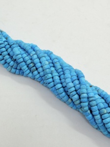 Perles Rondelles Facettées en Turquoise Bleue Naturelle, Fil de 16 Pouces, Fournitures de Fabrication de Bijoux en Pierres Précieuses, Vente en Gros - Product Image 6