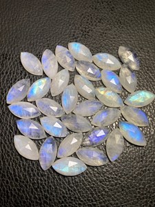 Piedras Preciosas de Piedra Lunar Arcoíris Azul Natural de Calidad Superior, Corte Marquesa y Rosa, Precio al por Mayor, Calidad Fina para Joyería - Product Image 5