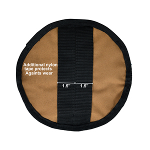 Sac d'alimentation pour chevaux en toile marron clair avec sangle réglable et patch en cuir rectangulaire – Sac d'alimentation durable – Vente en gros – Fournisseur OEM - Product Image 3