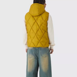 Blouson matelassé léger personnalisé pour homme, sans manches, avec cagoule intégrée, col montant, coupe-vent, personnalisable, best-seller hiver - Product Image 3