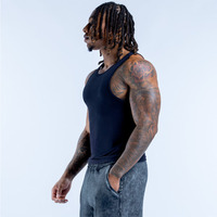Débardeurs côtelés pour hommes, personnalisables avec logo, meilleure qualité, en Spandex/Coton, coupe ajustée, sportifs, séchage rapide, pour entraînement en salle de sport, couleur unie, vente en gros
