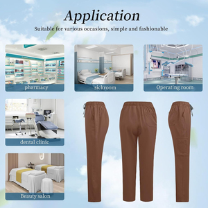 Tenues médicales unisexes en tissu polyester Dobby de haute qualité, ensembles d'uniformes pour hôpitaux, costumes de travail pour médecins et infirmières, vente en gros, logo personnalisé - Product Image 4