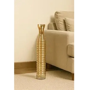 Juego de Jarrones de Hierro Amarillo Modernos Hechos a Mano, Elegantes Jarrones Decorativos para Mesa, Decoración del Hogar, Sala de Estar, Oficina, Mesa - Product Image 1