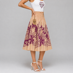 Jupe longue hawaïenne tropicale personnalisée pour femme, motif floral, pour vacances à l'île, décontractée, légère, fluide, prix abordable, OEM - Product Image 1