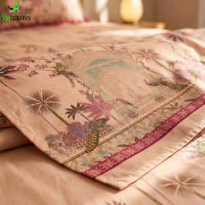 Luxury King Size Cotton Bedsheet <b>Set</b> | Floral Digital Panel Print Shahi Gharana <b>Bedding</b> <b>Set</b> with 2 Pillow Covers Premium Quality - Product Image 5