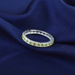 925 Sterling <b>Silver</b> Eternity Band Natural Multi Peridot Gemstone <b>Ring</b> Fine Jewelry Eternity Bands For Women's Wedding Party Wear - Product Image 3