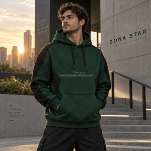 Sudadera con Capucha Personalizada para Hombre, Sudadera con Capucha de Forro Polar Verde, Bolsillo Frontal Tipo Canguro, Corte Regular, Venta al por Mayor, Ropa Casual de Invierno, OEM - Product Image 2